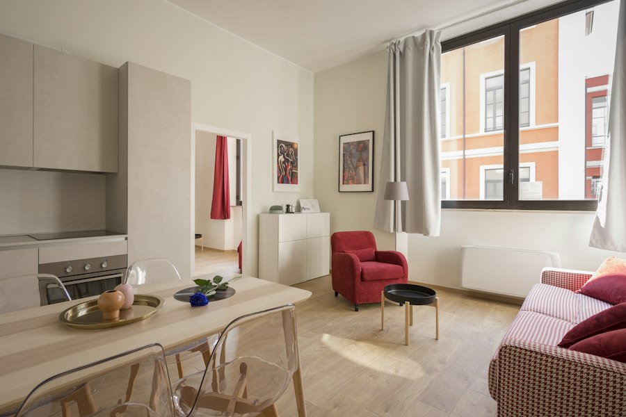 Clean eco apartment with plants